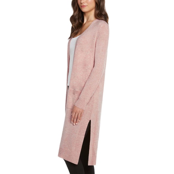 Matty M Women's Duster Cardigan Sweater BLUSH, P17 - Picture 2 of 3